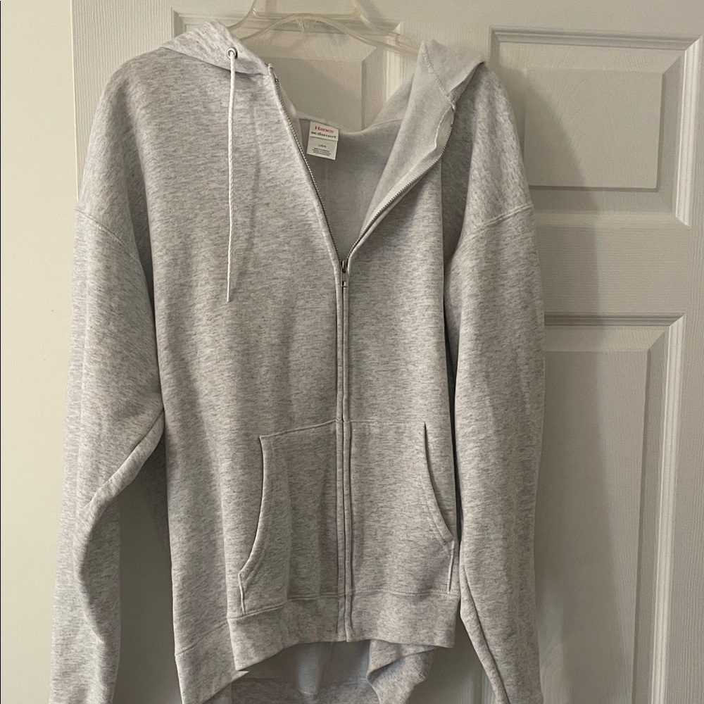 Hanes Gray Zip-Up Hoodie